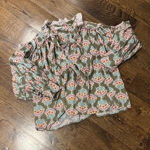 Karlie Green Floral Off-Shoulder Blouse